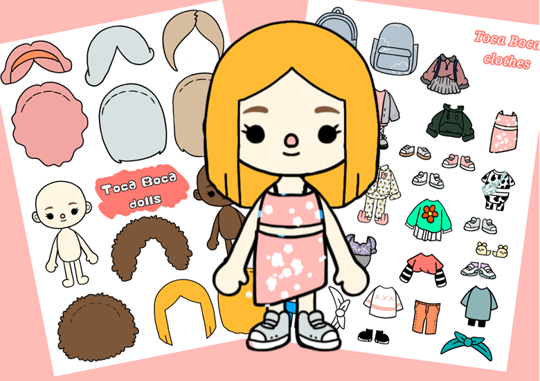 Toca Boca Paper Doll Stuff