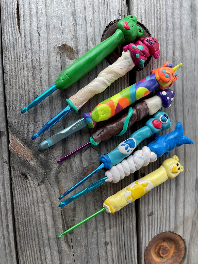 MADE TO ORDER Pastel Blue Fruity Polymer Clay Crochet Hook Set of 4, Clay  Crochet Hooks, Cute Crochet Hooks, Crochet Hook Set