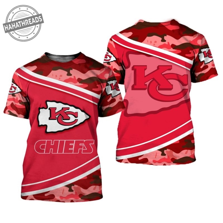 Kansas City Chiefs Camo Limited Edition All Over Print T Shirt