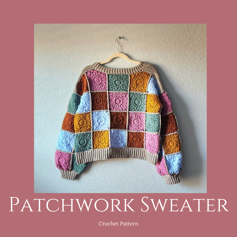 Patchwork Sweater - Crochet PDF pattern - Auburn Threads's