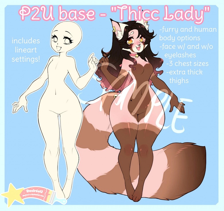 P2U Thicc Lady Base - DesireeU's Ko-fi Shop - Ko-fi ❤️ Where creators get  support from fans through donations, memberships, shop sales and more! The  original 'Buy Me a Coffee' Page.