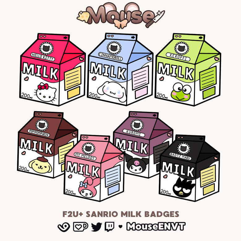 ୨୧ ꒰F2U Sanrio Milk Badges꒱ ୨୧ - Mouse <3's Ko-fi Shop - Ko