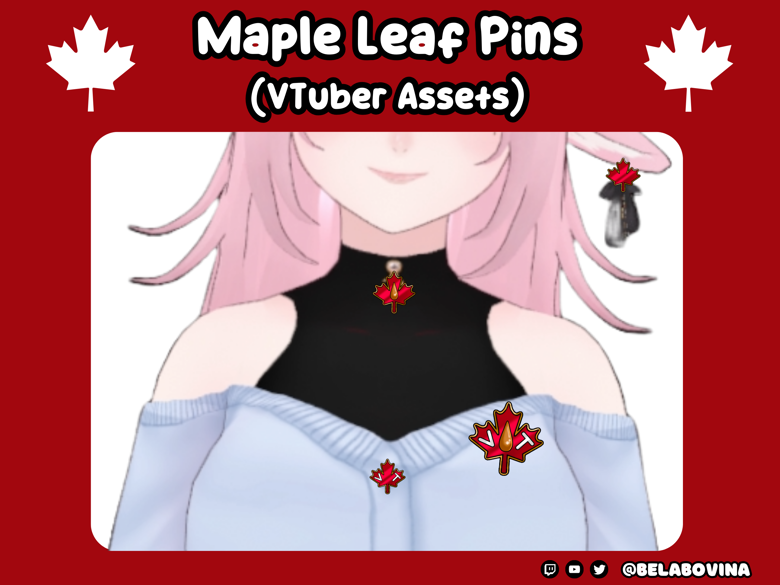 CANADIAN 』Maple Leaf Pins | Vtuber Assets - Bela Bovina's Ko-fi Shop ...