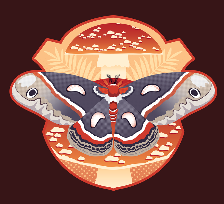 Cecropia Moth Sticker