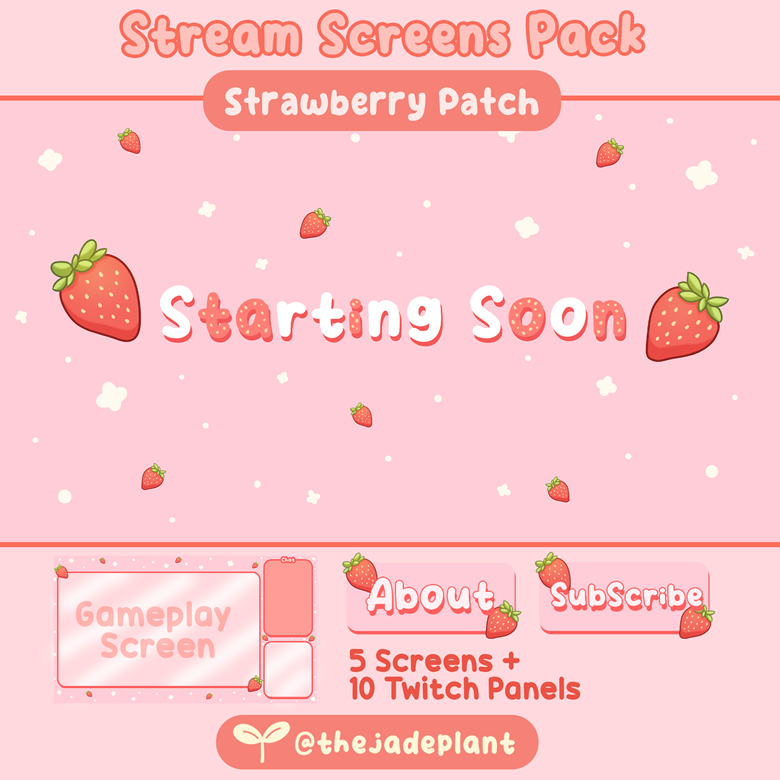 Stream Pack Strawberry Sunset / Panels Pack / Just Chatting 