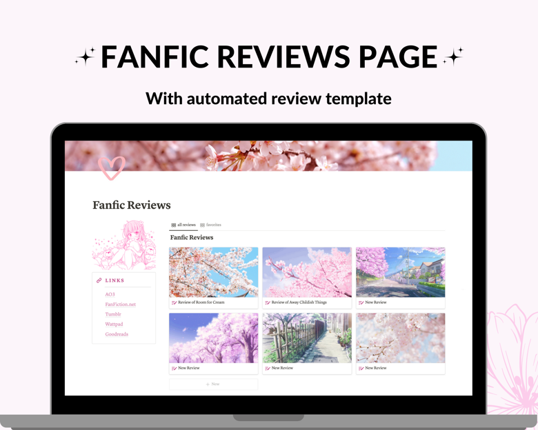 Fanfiction PDF Archive Notion Template Digital Archive Digital