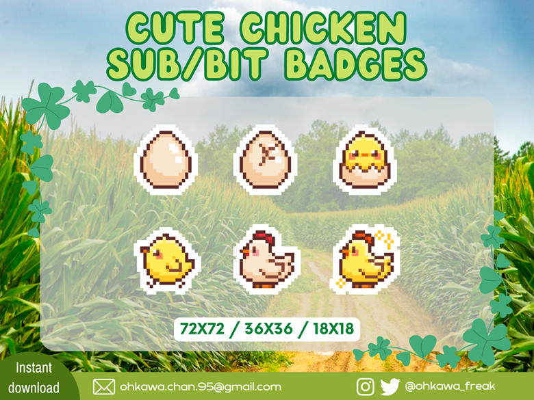 Chicken Drumstick Twitch Badges - Gaming Visuals