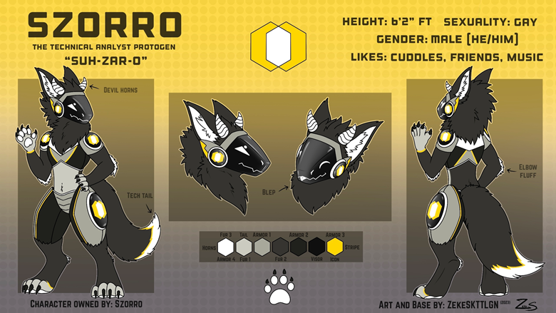 High Quality Detailed Night Sky Protogen Reference Fursona 