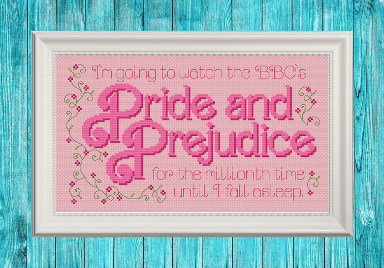 For The Millionth Time Cross Stitch Pattern PDF ONLY Blackwork Inspired  Pride and Prejudice Barbiecore - SnarkyNotSorry's Ko-fi Shop - Ko-fi ❤️  Where creators get support from fans through donations, memberships, shop