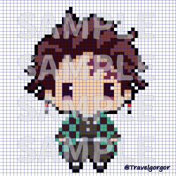 Kimetsu no Yaiba Tanjiro Kamado Pixel Art Digital - Travelgorgor's Ko ...