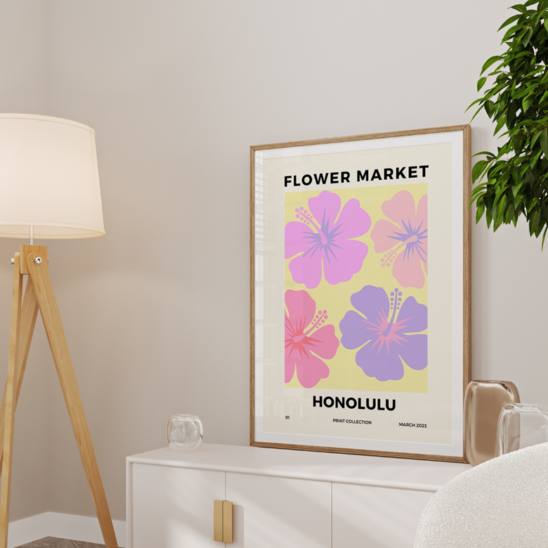 Flower Market  Honolulu Print, Floral Wall Art, Flower Market Honolulu  Poster, Pastel Pink Yellow Print, INSTANT DOWNLOAD - KroomDesigns's Ko-fi  Shop - Ko-fi ❤️ Where creators get support from fans through