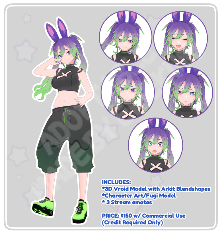 Purple Bunny Vtuber Package - Erie Kumi&rsquo;s Ko-fi Shop - Ko-fi 