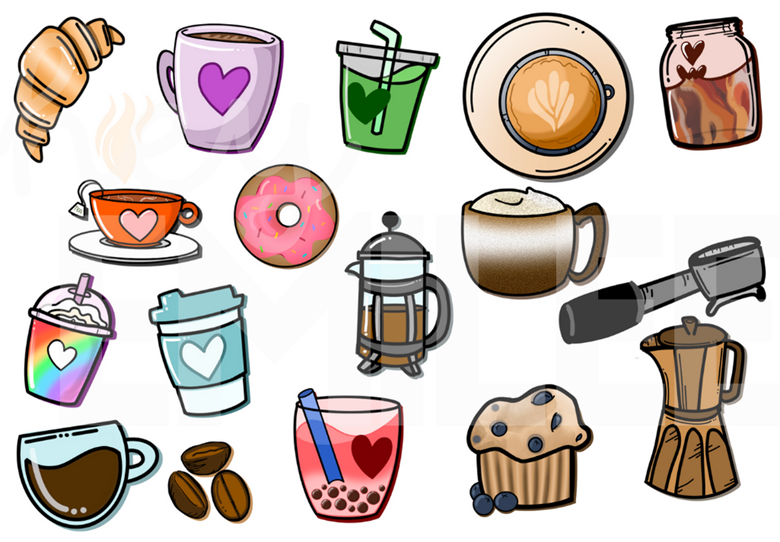 cafe stickers - Emilee's Ko-fi Shop