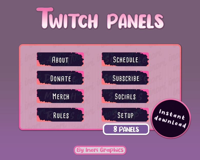 Violet Panels For Streaming On Twitch - Inori707's Ko-fi Shop - Ko-fi ️ 