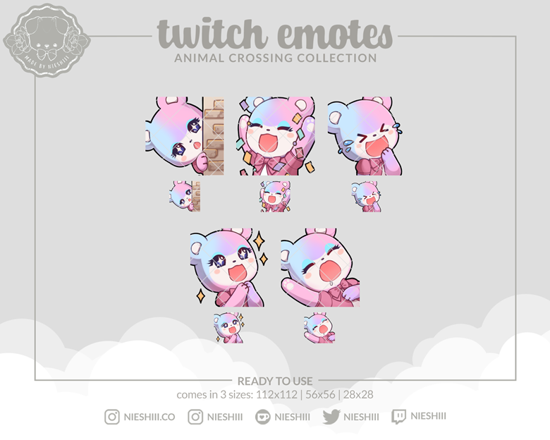 | Emote Twitch white Squeakoid ACNH Twitch & Discord Emotes Animal Crossing |