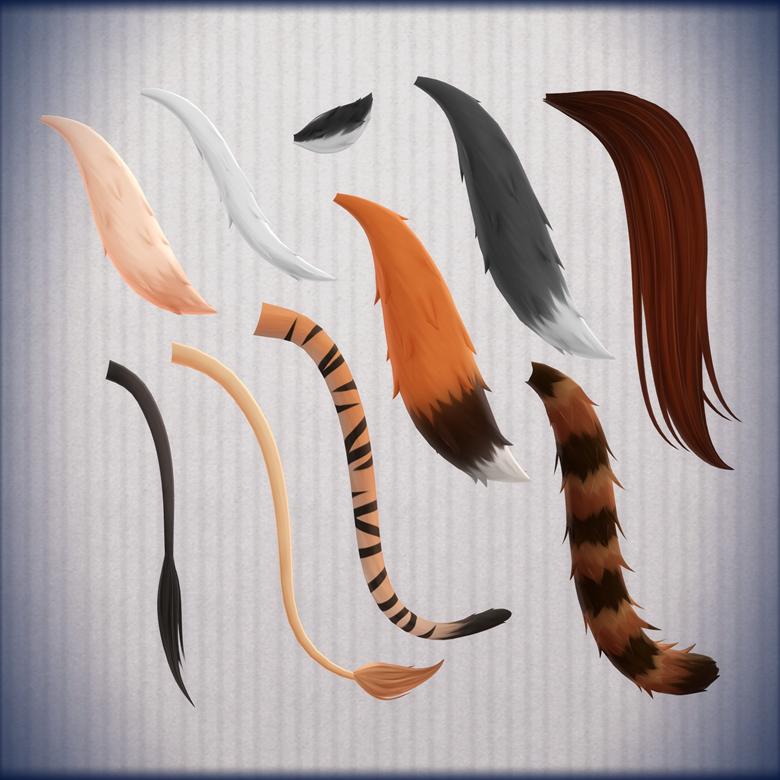 Animal Tails Pack [.blend and .pmx] - ChilkyArts's Ko-fi Shop - Ko-fi ️ ...