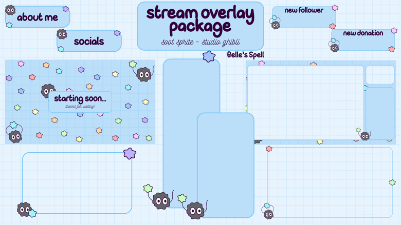 stream overlay package, cute soot sprite