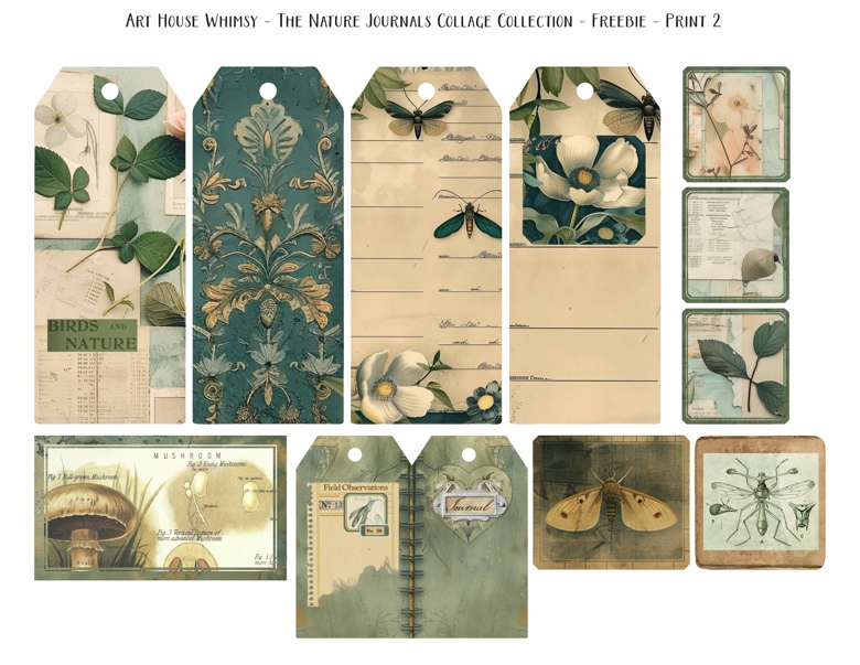 The Nature Journals Collage Collection Add-on - Art House Whimsy's Ko ...