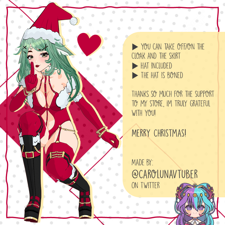 【vroid Outfit】christmas Dress Santa Carolunavt S Ko Fi Shop Ko Fi ️ Where Creators Get