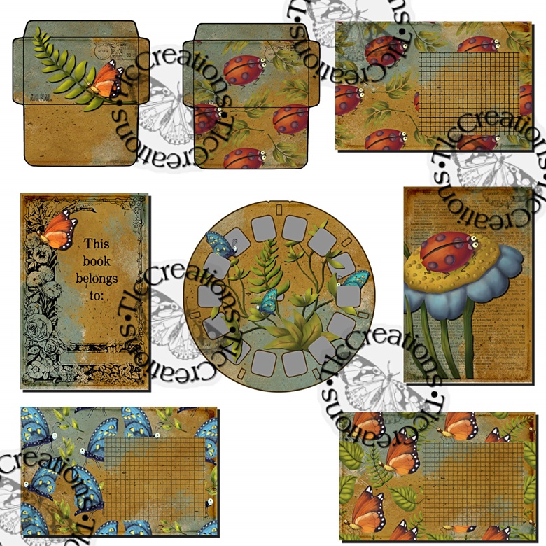 Bugs Day Out, Printable Junk Journal Kit - TlcCreatesVintage Junk ...