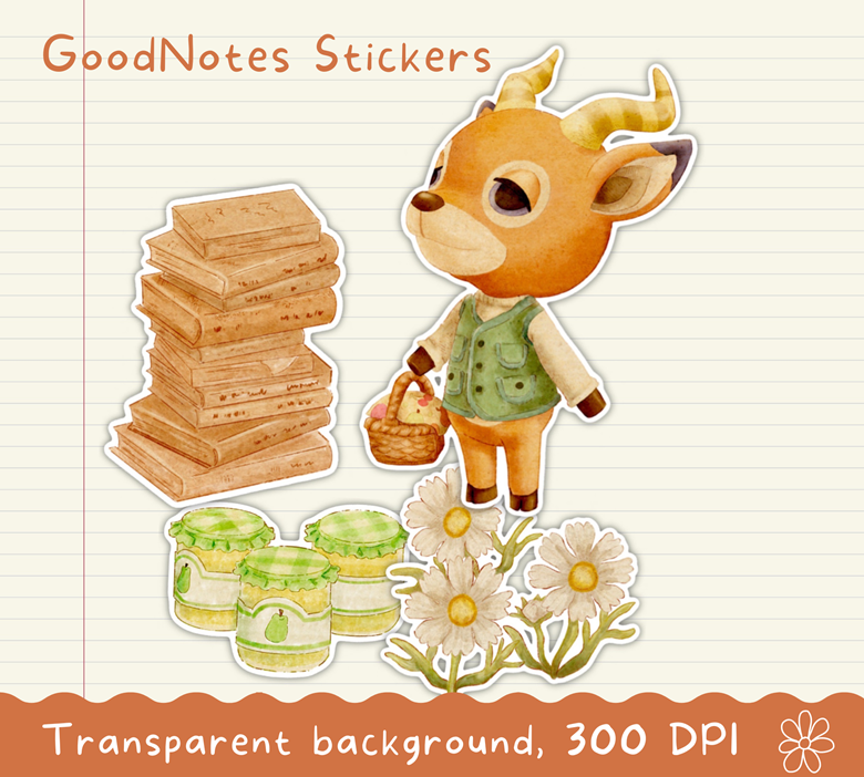 ACNH Beau's picnic theme - Printable Sticker, Goodnotes stickers, Clip ...