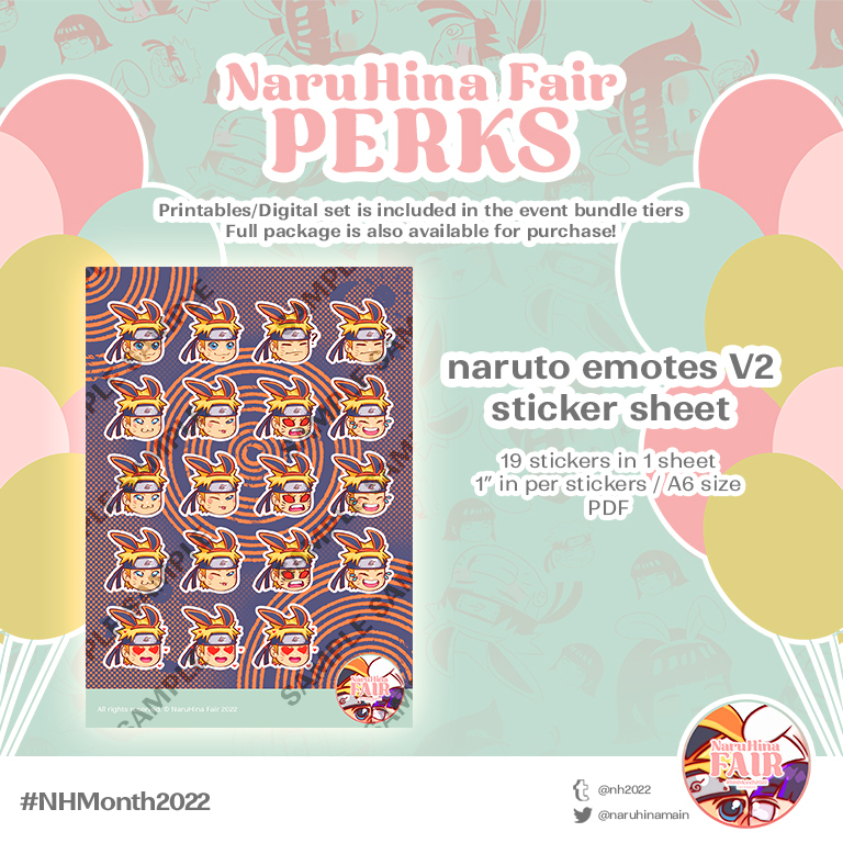 NH FAIR NARUTO EMOTES V2 STICKER SHEET - 🌷 des ü 🌤️'s Ko-fi 