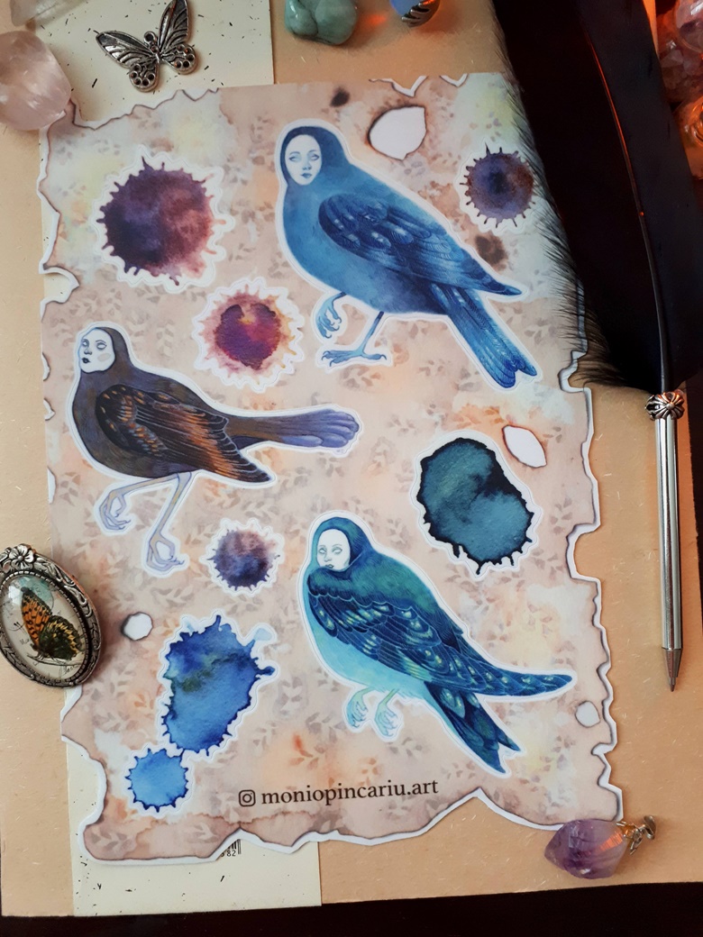 Bird sticker sheet - great stickers from various birds