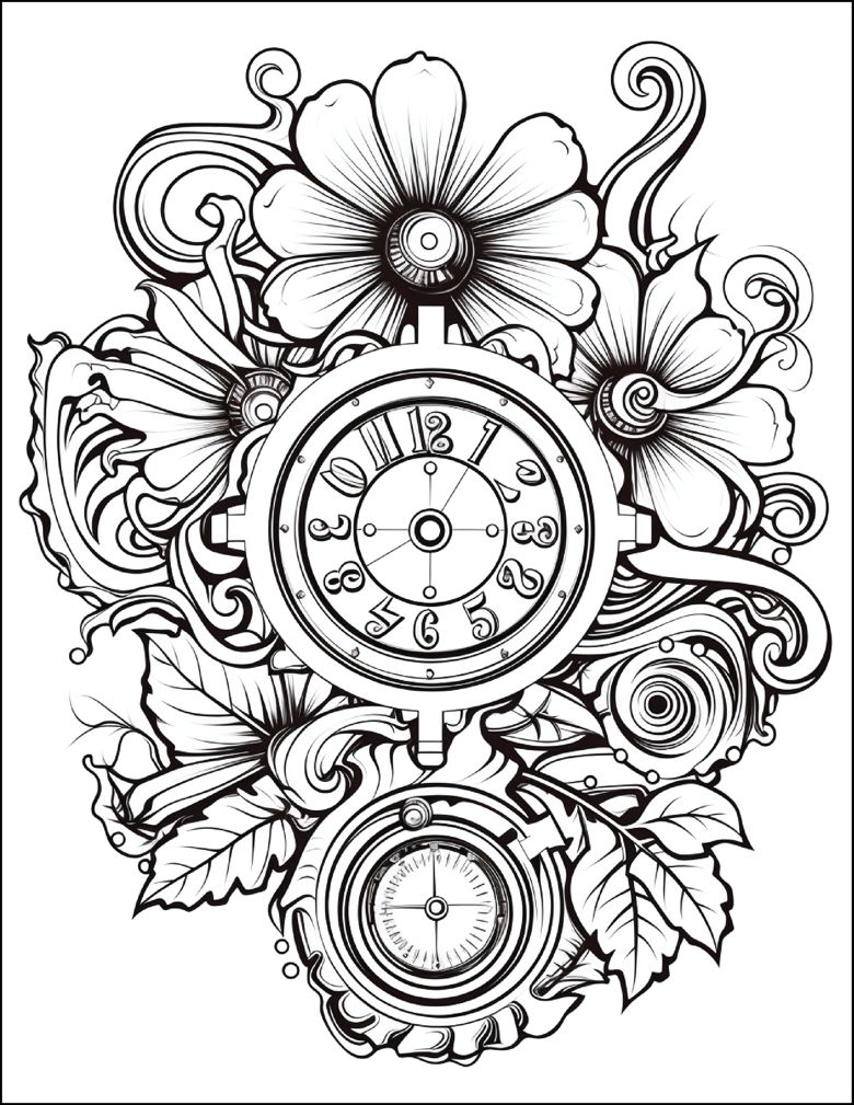 Steampunk Printable Mandala Coloring Book Pdf - Anad3signs's Ko-fi Shop 