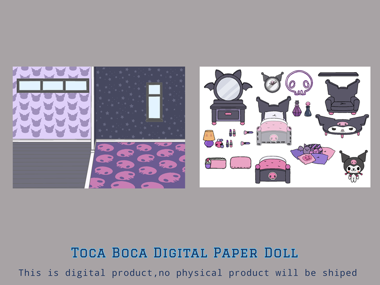 Toca Boca Paper Dolls Room/ Toca Boca House Room / Quiet book pages /  Printable Paper crafts - Gemini Moon Art's Ko-fi Shop