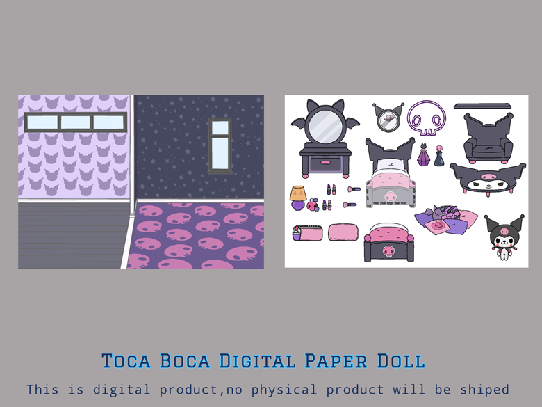 Toca Boca Apartment Room / Toca Boca papercraft / quiet book pages /  Printable apartment for paper dolls