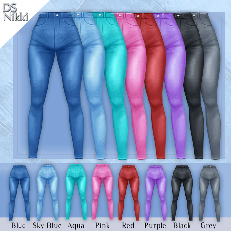 Vroid Skinny Jeans Colors Set Textures - DreamstateNikki's Ko-fi Shop ...