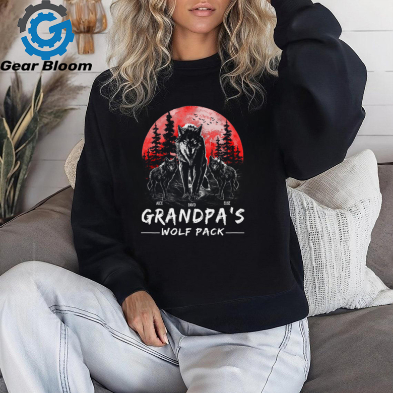 Grandpa Wolf Pack Personalized Shirt Perfect Father’s Day Gift for Gra ...