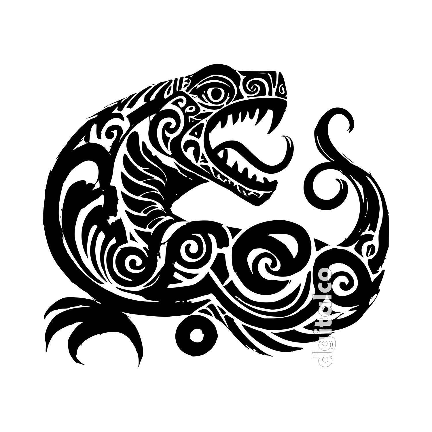 Hand-Drawn Taniwha Maori Vector Art - Digital Art Package - Vector Art ...