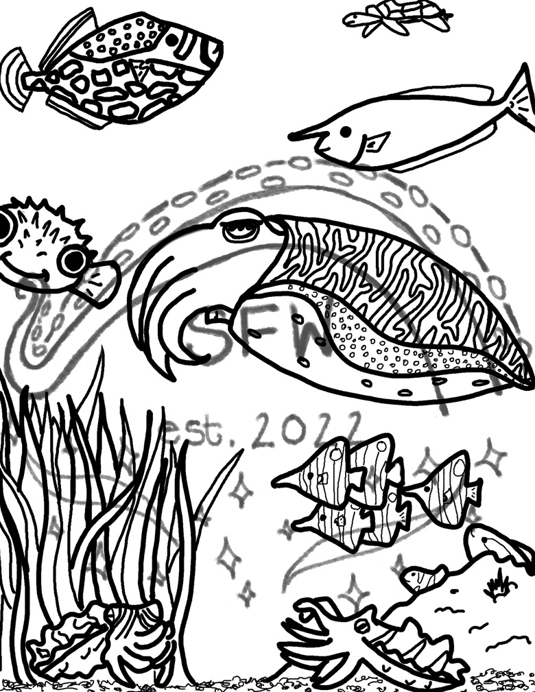 Reef colouring page - SpunkyFishWizard's Ko-fi Shop - Ko-fi ️ Where