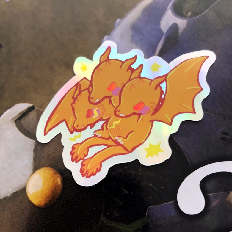 Godzilla / Mothra / Ghidorah - Kaiju Holographic Stickers - art