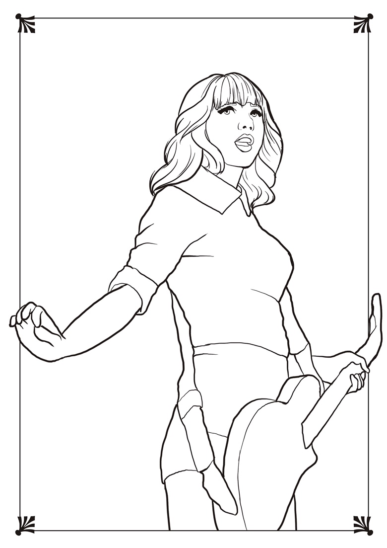 Red Taylor Swift Coloring Pages - ohnoballoons's Ko-fi Shop - Ko-fi ️ ...