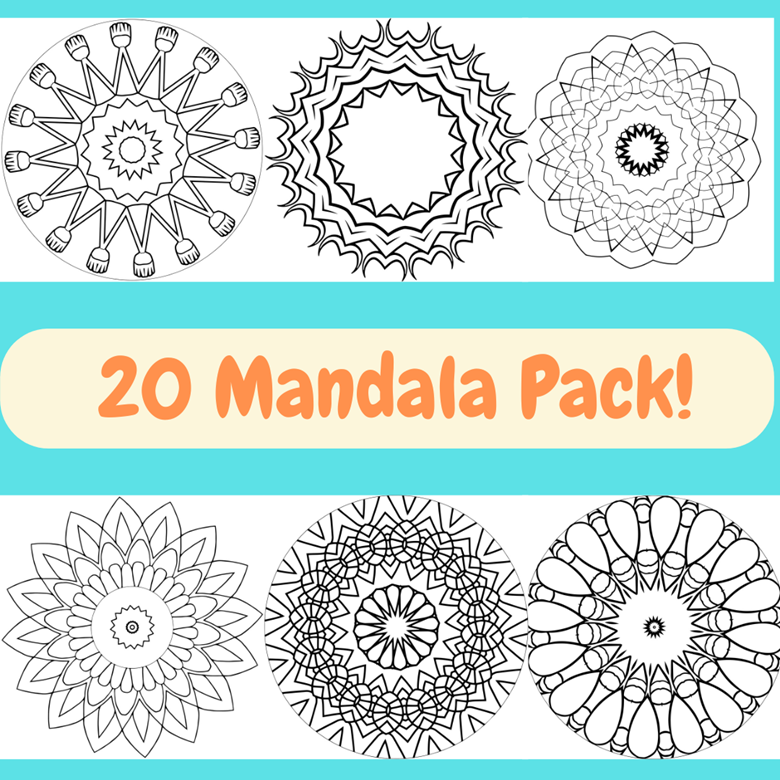 20 Mandalas to Color - Stress Less Moments's Ko-fi Shop - Ko-fi ️ Where ...