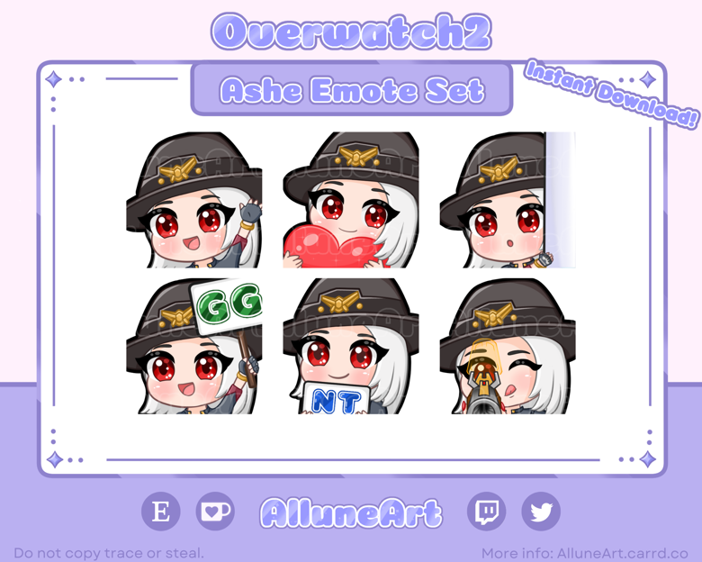 Cute Chibi Girl Twitch Discord Emote Pack set 2 Gaming Streamer