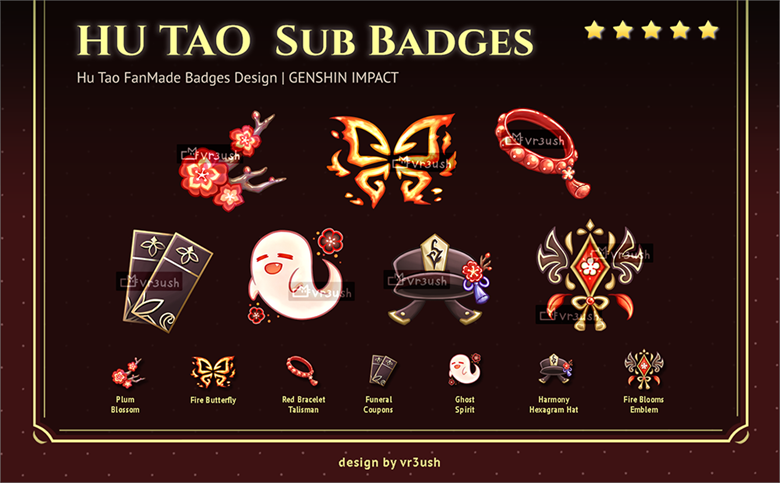 Genshin Impact Twitch Badges - Gaming Visuals