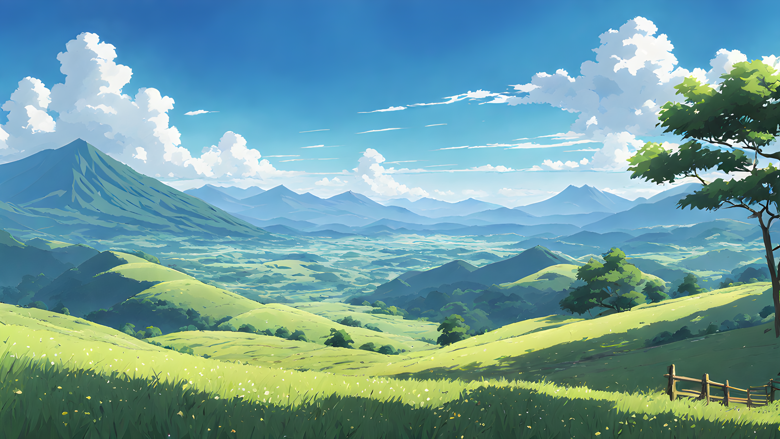 HD desktop wallpaper: Anime, Landscape, Sky, Mountain, Lake, Cloud download  free picture #1007864