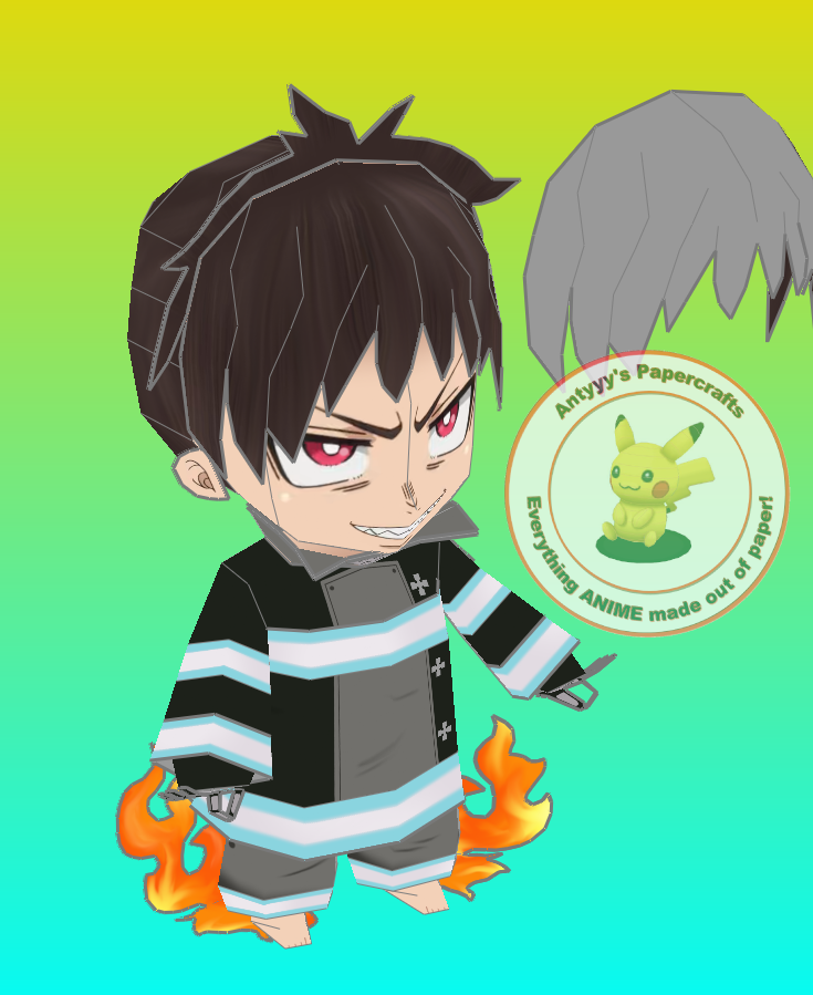 Fire Force - Shinra chibi papercraft - Antyyy's Ko-fi Shop - Ko-fi ️ ...