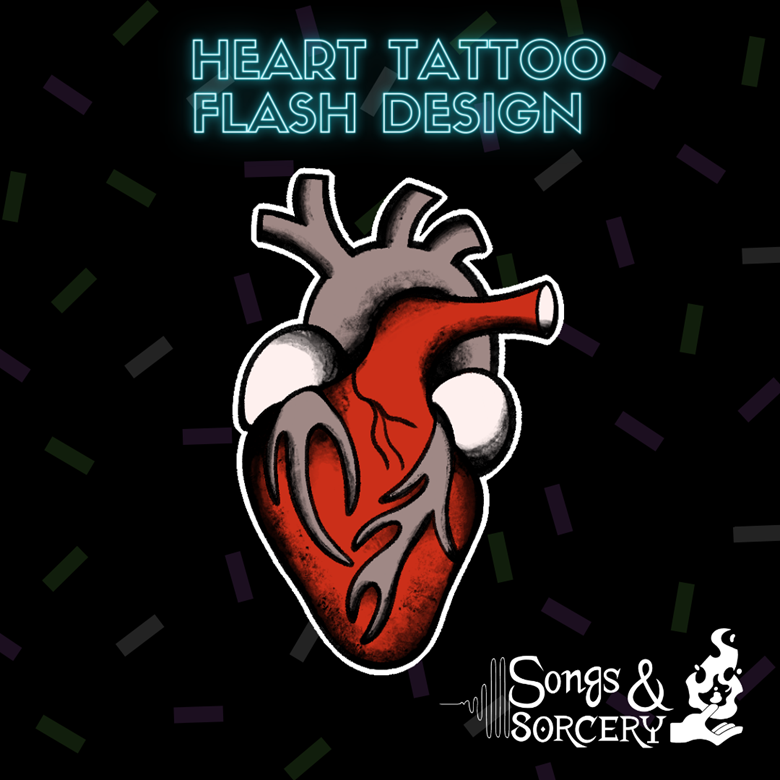 American traditional tattoo style heart Art Print by Leex337  Society6