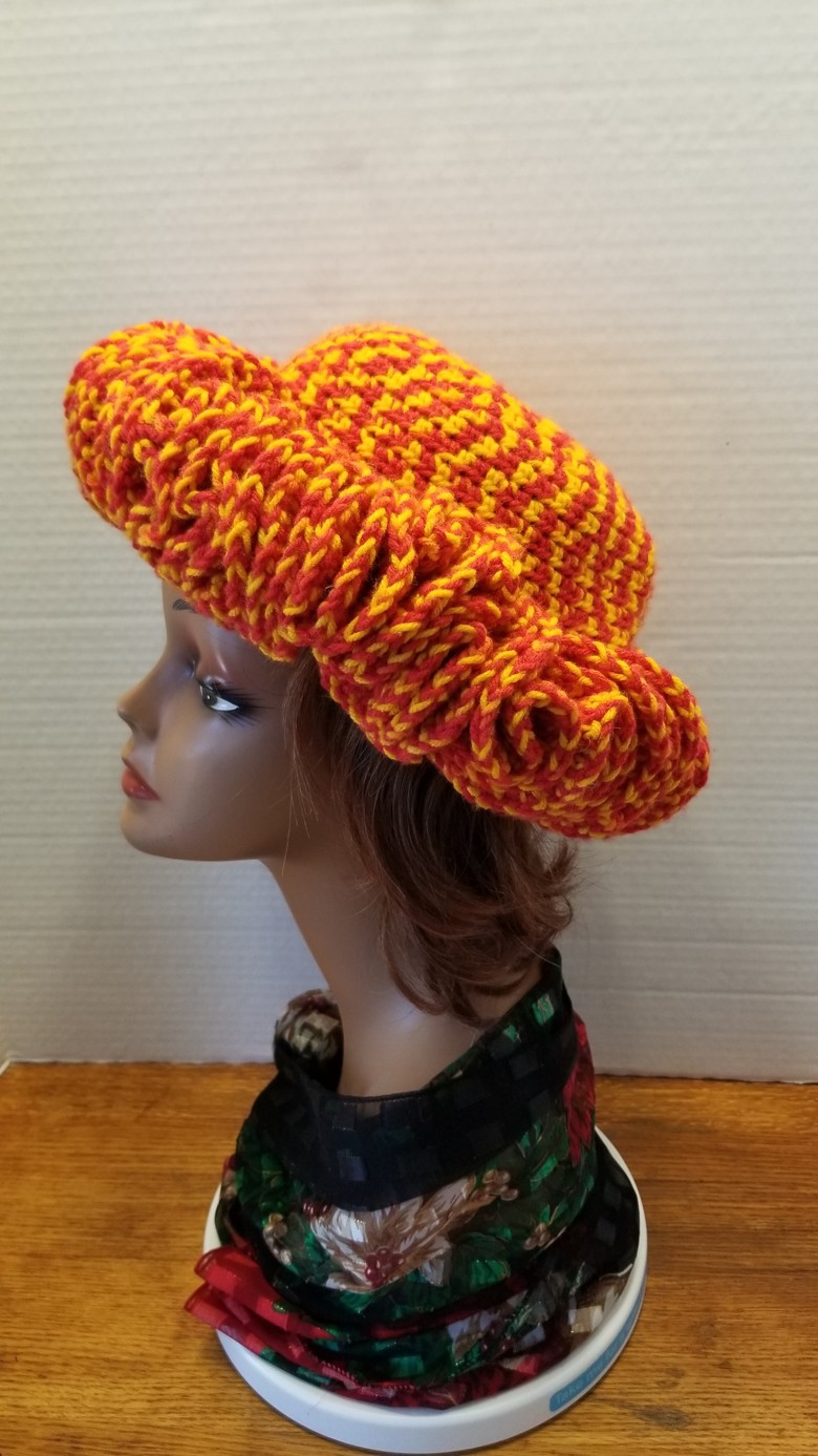Red yellow ruffle hat vijai s crochet s ko fi shop ko fi where
