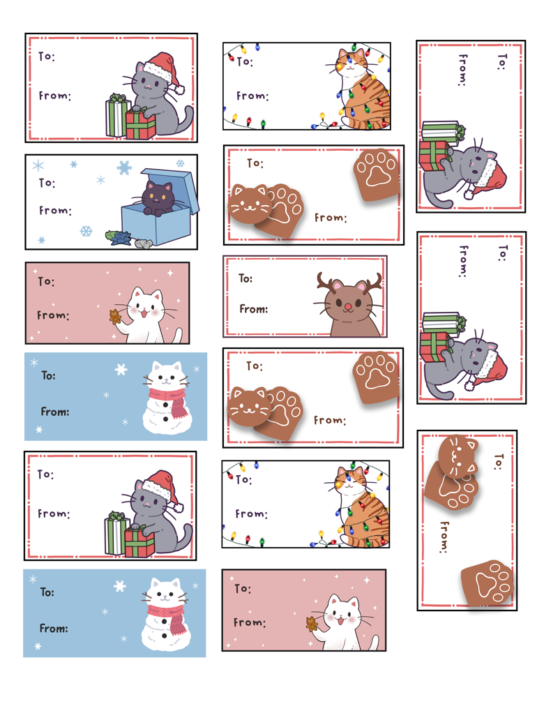 *Free!* Printable Cat Gift Tags - mussyhead's Ko-fi Shop - Ko-fi ️ ...