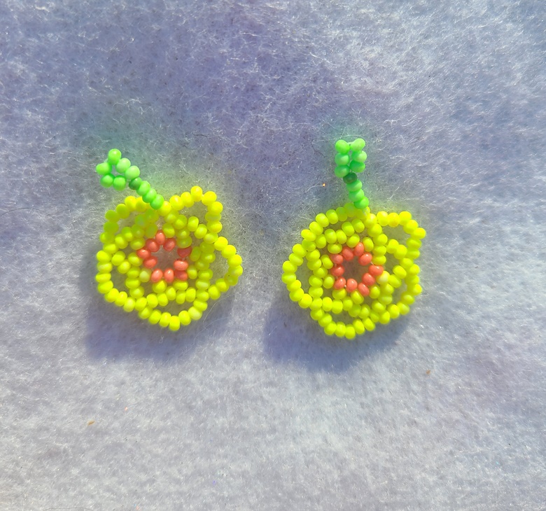 Handmade Neon Flower Beaded Earrings Yelloworange Uli Ks Ko Fi Shop Ko Fi ️ Where 4700