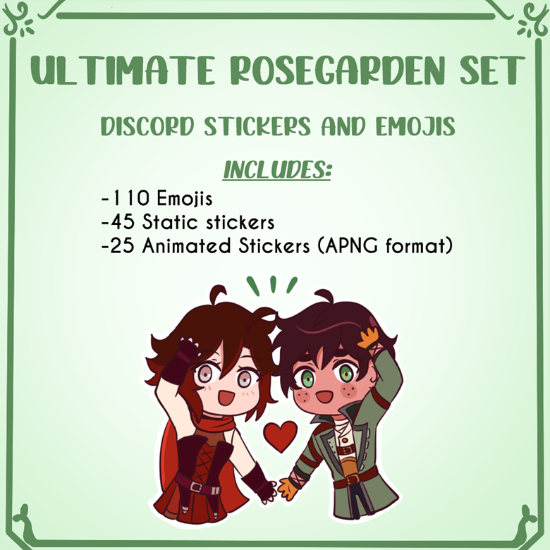 Ultimate Rosegarden Set (Discord emoji/sticker pack) - jealousCartoonist's  Ko-fi Shop - Ko-fi ❤️ Where creators get support from fans through  donations, memberships, shop sales and more! The original 'Buy Me a Coffee'