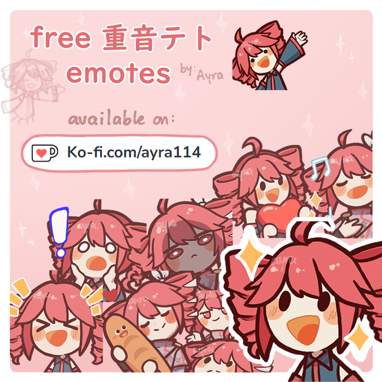 重音テト free emotes / Kasane teto free emotes - Ayra's Ko
