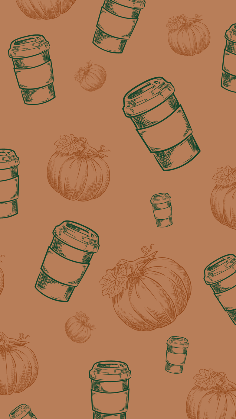 Pumpkin Spice Season Vector Hand Drawn Seamless Pattern Cute Orange Pumpkin  Cup Of Coffee Pumpkin Pie Spices And Leaves Autumn Fall Seasonal  Background Isolated Royalty Free SVG Cliparts Vectors And Stock  Illustration