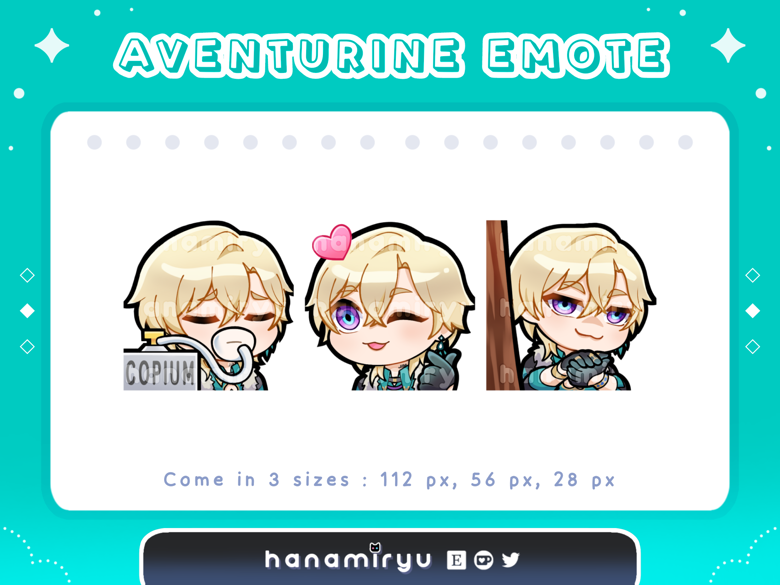 Aventurine Emote Set - Copium / Finger Heart / Hiding Behind Tree ...