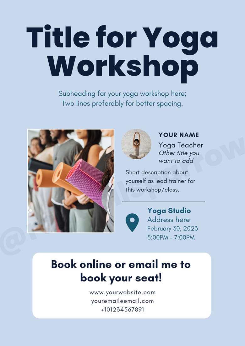 Free customizable and printable yoga flyer templates